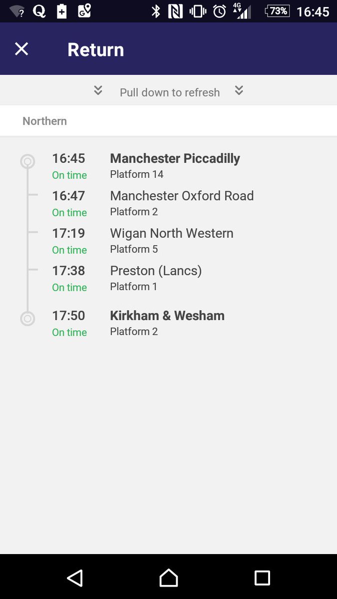.<a href="/northernassist/">NORTHERN 🚆</a> your app is AGAIN telling me the 1645 Manchester Piccadilly to Kirkham train is running. Yet AGAIN it is cancelled. What the heck is going on with your people?!
