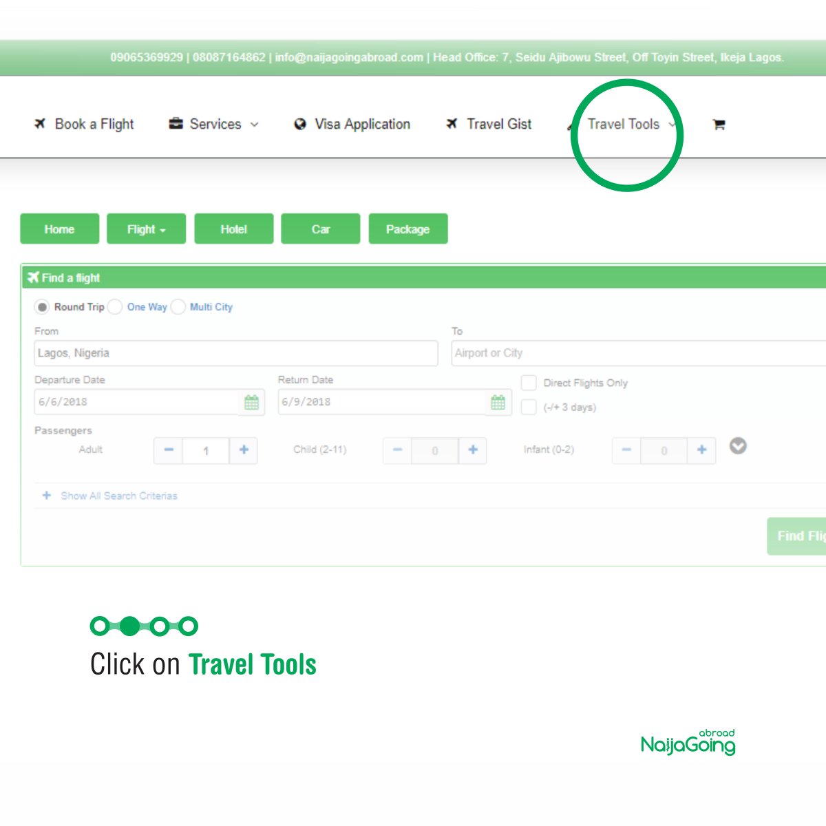 9jagoingabroad's tweet image. 2- Click on Travel Tools
.
.
.
#traveltool #visafeecalculator #naijagoingabroad