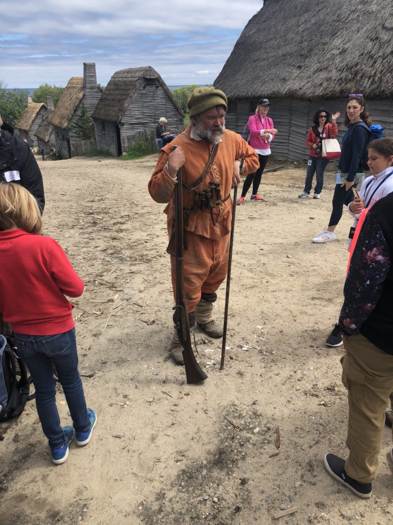 CaitJoblon's tweet photo. Plimouth Plantation to speak to Pilgrims about the voyage and natives about culture! #BulldogsInBoston https://t.co/zHX8ztYtWh