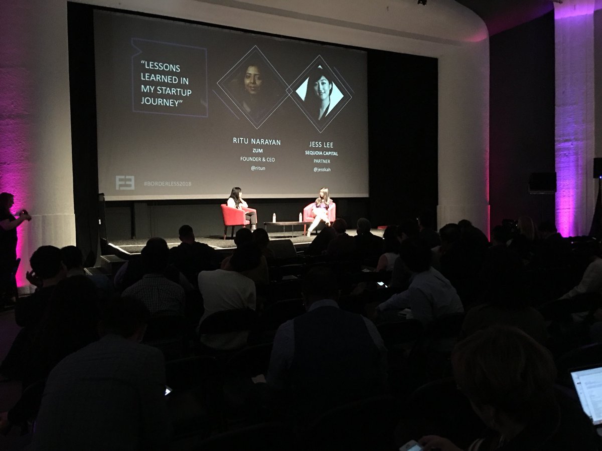 FoundersEmbassy's tweet photo. There are some incredibly badass women in the #borderless2018 Summit lineup! Insightful chat with Ritu Narayan, founder and CEO of Zum and Jess Lee, investor at @sequoia Capital! #womenintech https://t.co/F3afoOKHi7