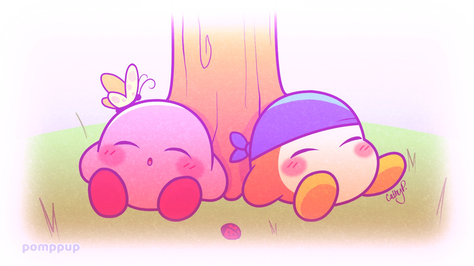 Kirby and the Forgotten Land - Artwork Wallpaper - Cat with Monocle