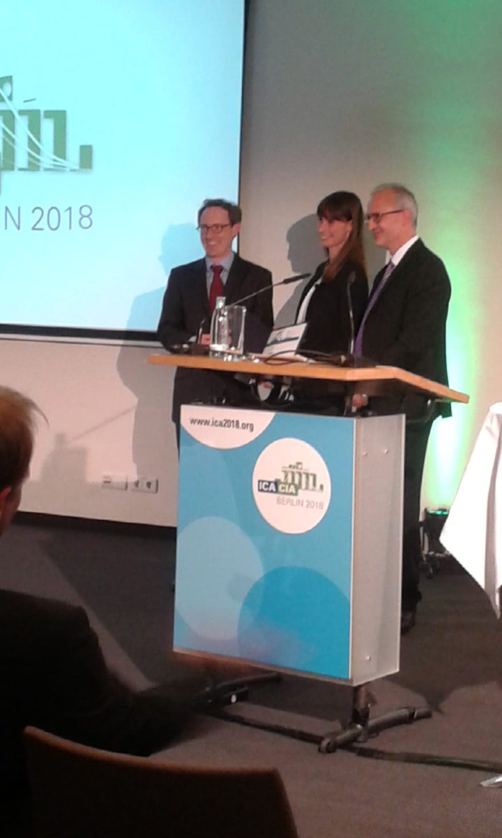 ICA2018's tweet photo. Matthias Fahrenwaldt (@HeriotWattUni), Stefan Weber (@UniHannover) and Kerstin Weske (@UniHannover) awarded with both – Gauss prize of @Aktuar_DAV and DGVFM and ICA 2018 best paper – Congratulations #ICA2018 #VICA2018 #VirtualICA https://t.co/nEk4nlp6Y6