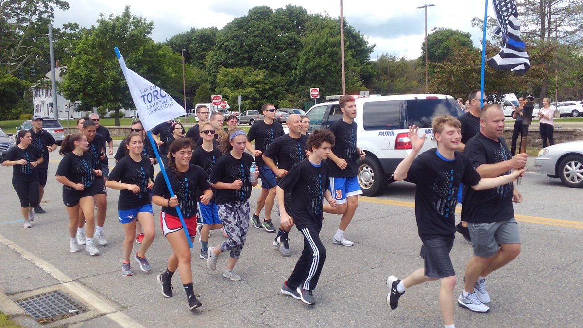 Lancer Nation running with members of the WPD in the Special Olympics Torch Run this morning.