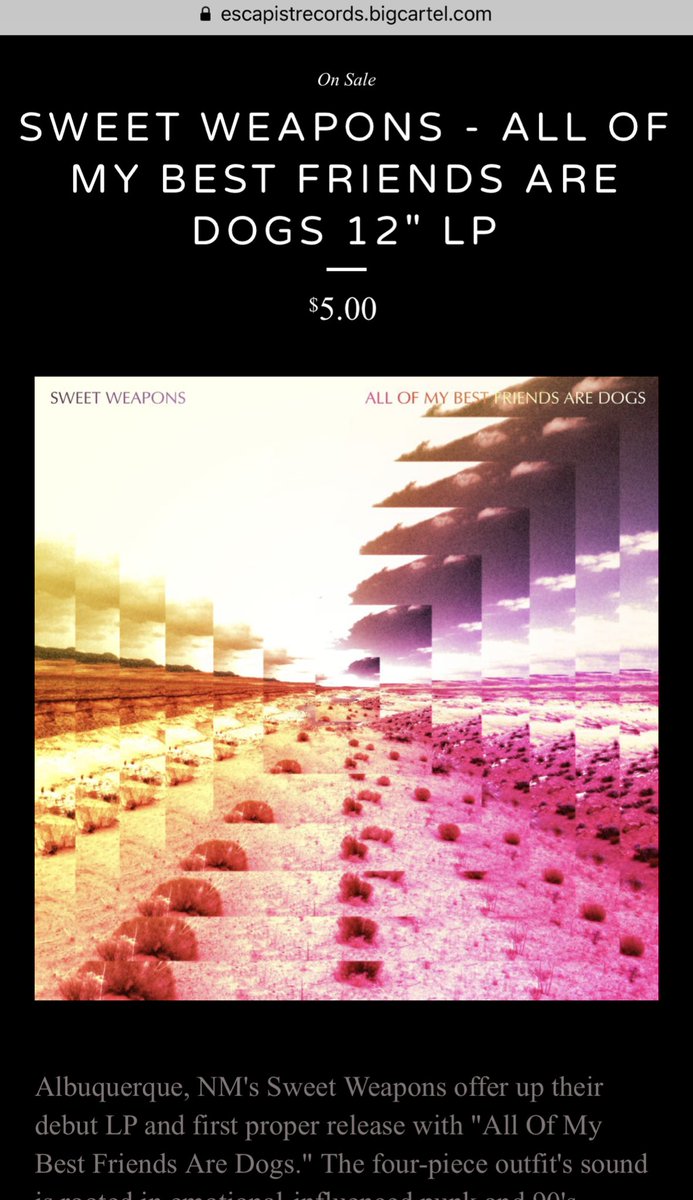 You can grab a copy of that record we put out a few years ago for $5 right now <a href="/escapistrecords/">Escapist Records</a>. F I V E. 
Escapistrecords.bigcartel.com