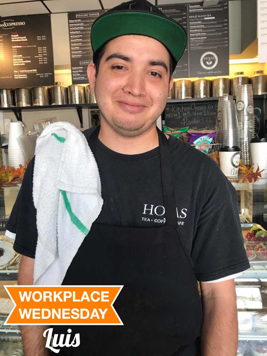 BestBuddiesCA's tweet photo. Luis works in the kitchen @Hojas Tea House. Over the past 5 years he has worked in the kitchen helping prepare all of the delicious tea, and food served at this local tea house. Luis is a valued member of the Hojas family! ππβοΈ
.
.
#bestbuddies #bbca #imintohire https://t.co/hOajBNmb6Z