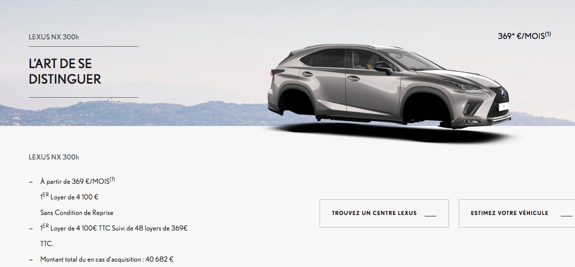 Le Lexus NX à partir de seulement 369 €/mois. Mais à ce prix, les roues sont en option.