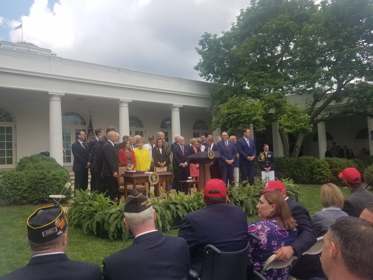 Prepping for historic signing of VA Mission Act giving health care choice to #Vets &amp; taking care of our caregivers! <a href="/IndyFund/">The Independence Fund</a> <a href="/AmericanLegion/">The American Legion</a> <a href="/VFWHQ/">VFW National HQ</a> <a href="/ConcernedVets/">Concerned Veterans for America</a> <a href="/AMVETSHQ/">AMVETS</a> <a href="/MilitaryOfficer/">MOAA</a> <a href="/hiringourheroes/">Hiring Our Heroes</a> <a href="/ShoebobCarey/">Shoebob Carey</a> <a href="/ShusontheHill/">Matthew Shuman🌵</a>