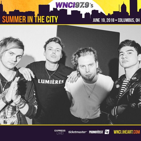 979WNCI's tweet photo. **RETWEET** for your chance to win tickets to meet @5SOS at #SummerintheCity2018 @EXPRESSLIVEOH @promowestlive!!! https://t.co/r67d1FNRKD