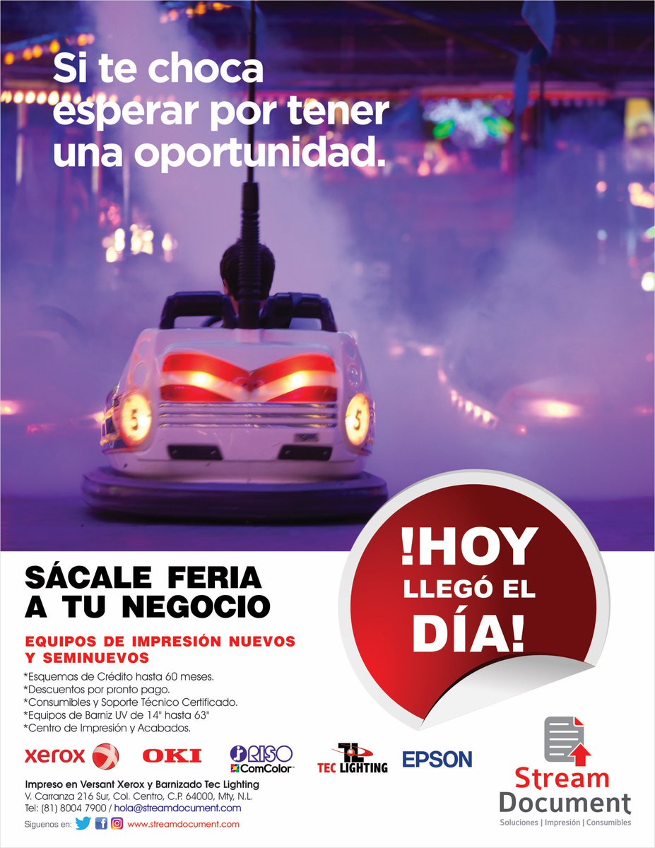 stream_document's tweet photo. No le estés dando vueltas!!! No le pienses más!!! Hoy es tu oportunidad de hacerte de una solución en equipos de impresión!!
Llama sin compromiso 81 8004.7900  o manda un correo a hola@streamdocument.com https://t.co/Fsnl8DFExz
