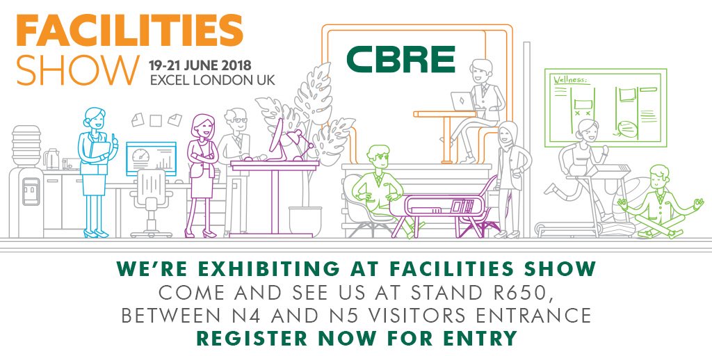Jodie_Yates_'s tweet photo. REGISTER NOW for @Facilities_Show #FAC18 and visit the @CBRE GWS stand No. R650, to meet the team and see live demos of our latest innovative technologyhttp://ow.ly/94lq30hNXl0  #FacMan #CBRE https://t.co/9w3lzVBXlH