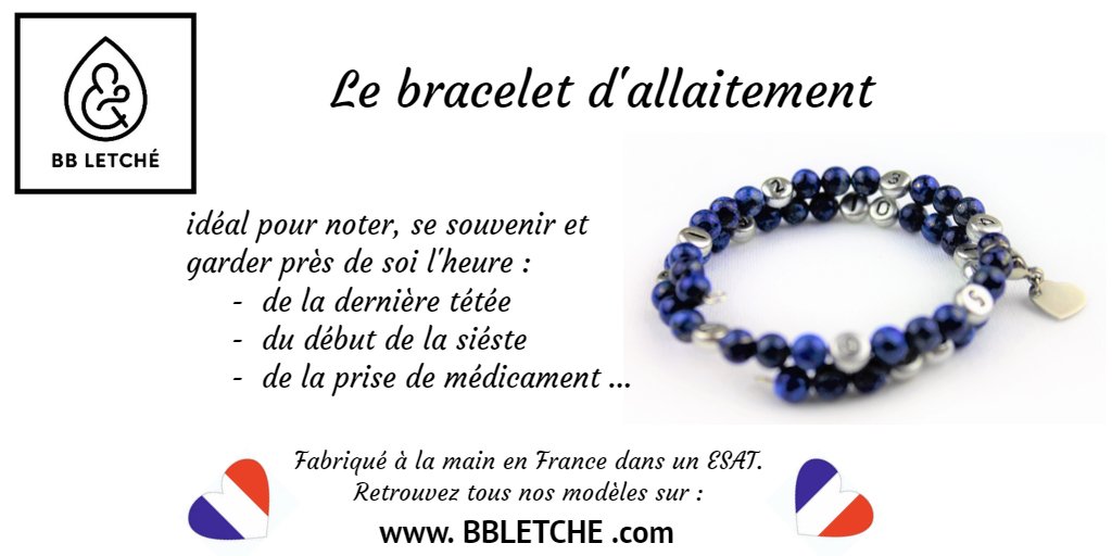 bbletche's tweet photo. Retrouvez sur BBletche nos bracelets d'allaitement.
En Lapis Lazuli, jaspe, perle de verre... ils sont fait à la main, en France 🇨🇵️, dans un ESAT (centre d'insertion des personnes handicapées par le travail)
Ils accompagneront la maman et le bébé tout au long de leur journée. https://t.co/prORdsaLmF