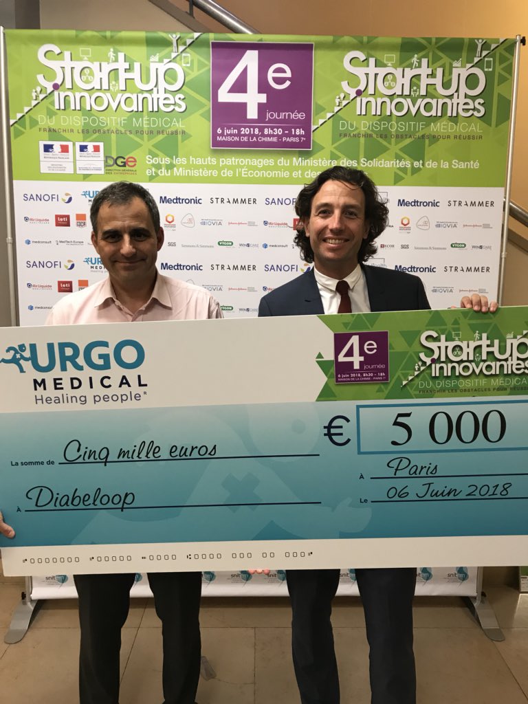 AudreyDokier's tweet photo. Et voici le gagnant du Prix Start-up remis par @AlexandreTepas Félicitations @Diabeloop ! #startupDM @Snitem #esante #MEDTECH #innovation #urgomedical https://t.co/BGi0cjIDGs