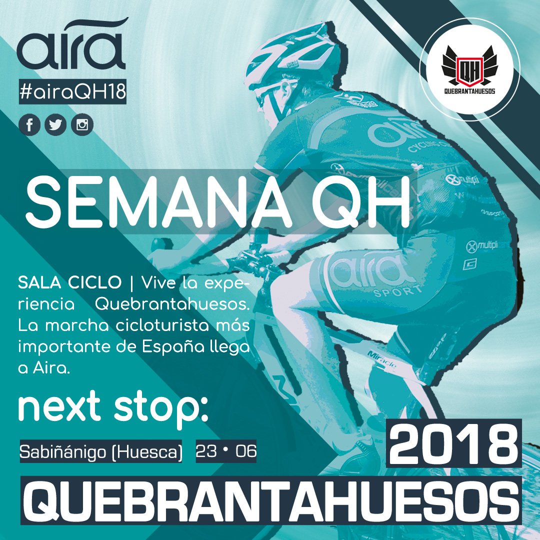 SEMANA QH | ¡Cómo lo estamos pasando en la sala Ciclo! Las simulaciones de la <a href="/QHyTR/">Quebrantahuesos</a> nos están dejando sin aliento.

➡️¡SORTEO! Rifaremos el nuevo maillot del Aira Cycling entre todos los participantes que completen las 5 simulaciones 🚵‍♂️🚵‍♀️