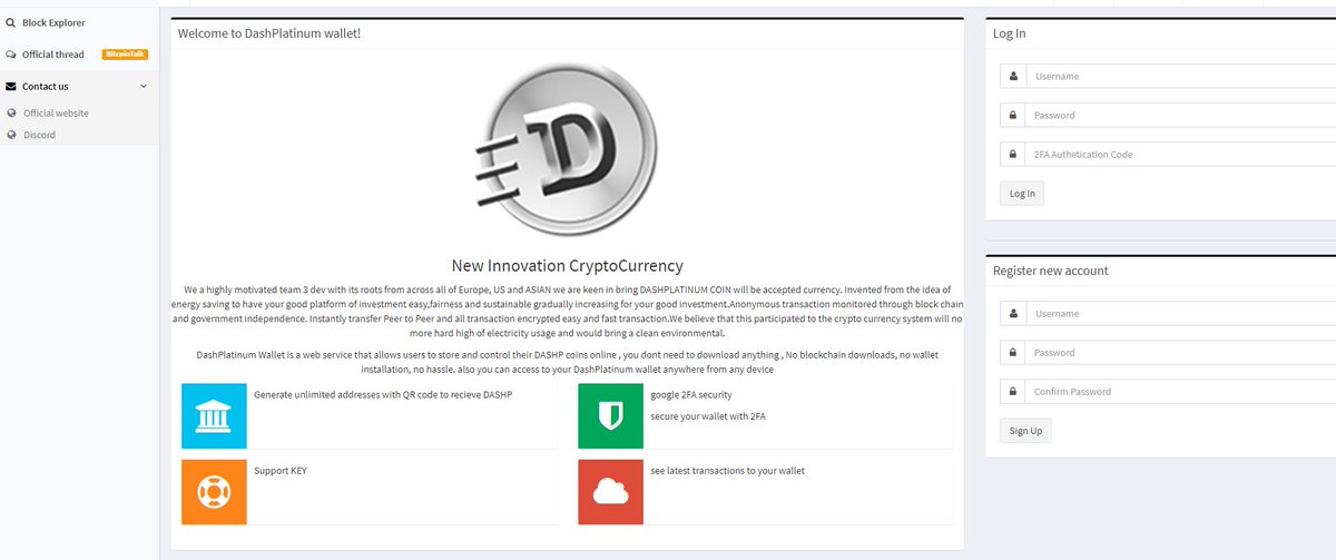 DashPlatinum's tweet photo. New launch Web wallet !
https://t.co/SzZmavIWKm

#Dashplatinum#cryptocurrency#bitcoin#bitrocket#bitrocketexchange#bounty#exchange#litecoin https://t.co/EWaOKVZ9PB