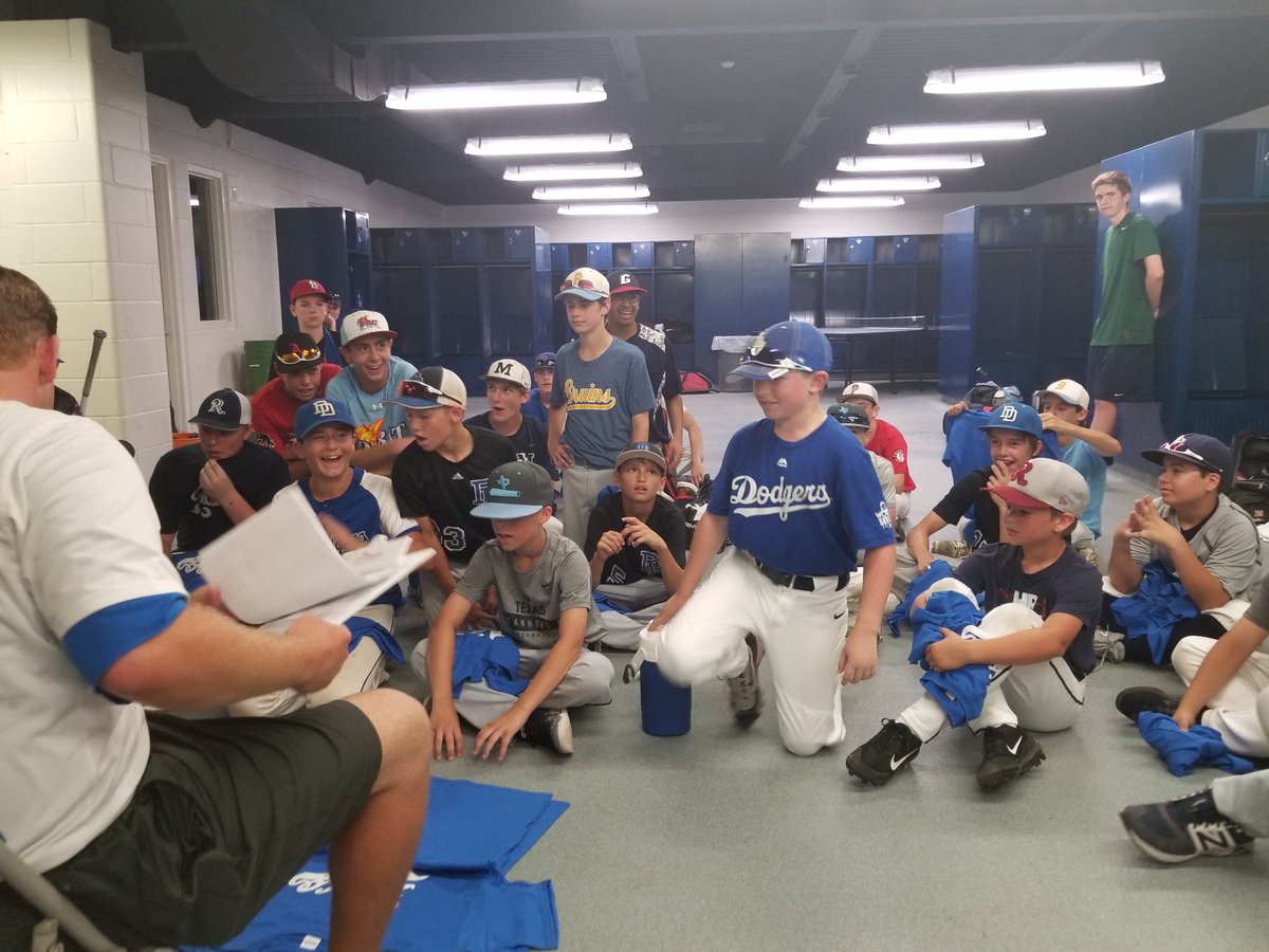 RaccoonBaseball's tweet photo. Raccoon Baseball camp wraps up with the traditional distributing of camp shirts. A great week with these future Raccoons, looking forward to getting them on the field at Smothermon! #RaccEm #thefuture @FHSRaccoons @FriscoHSSports https://t.co/gbMvL89ANC