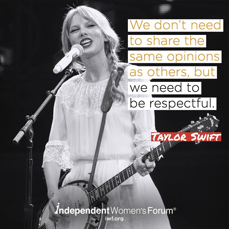 IWF's tweet photo. Thank you, @taylorswift13! This is a sentiment so many need to remember right now. #ChampionWomen #WednesdayWisdom https://t.co/e2GB0j2mbX