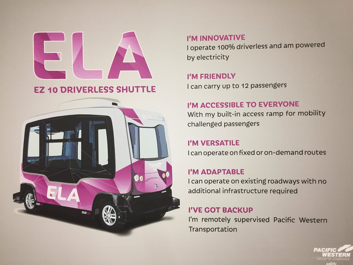 estolte's tweet image. Guess what’s coming to Edmonton? One-month test in October of a driverless vehicle, will be accessible to public.
(I’m guessing on a private road) Details soon. #yegcc #yegtraffic