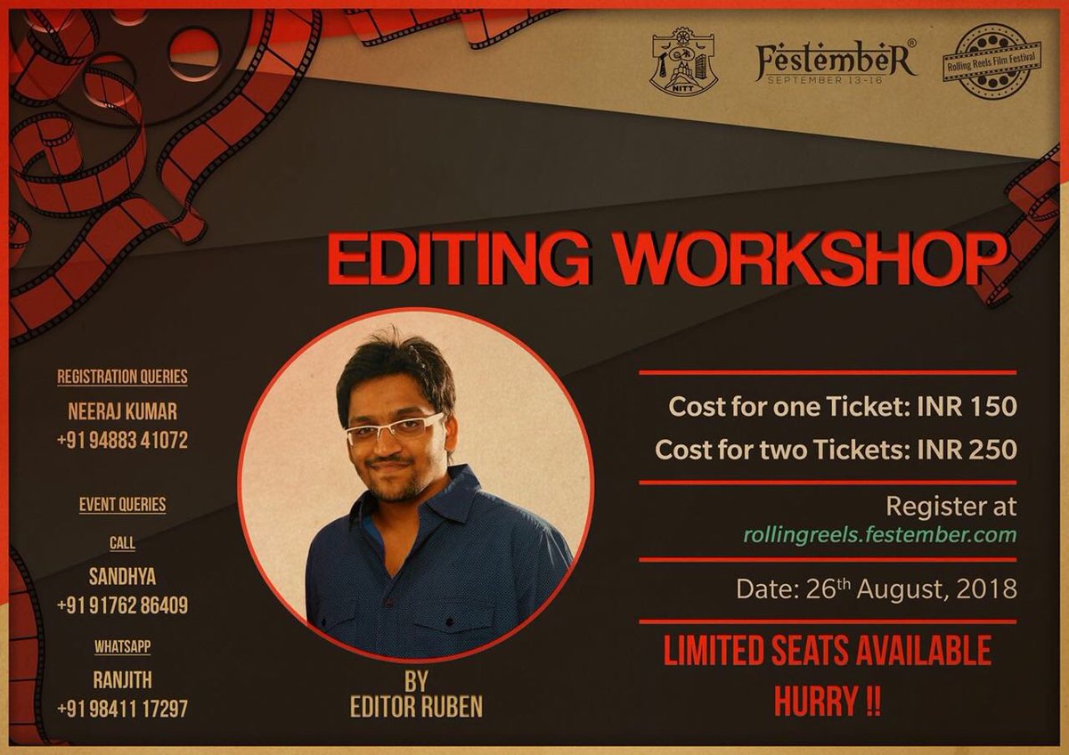AntonyLRuben's tweet photo. Editing Workshop in chennai! #RollingYourWay #RRFF #EditingWorkshop #EditorRuben #NIT https://t.co/YyzwrZQQNW