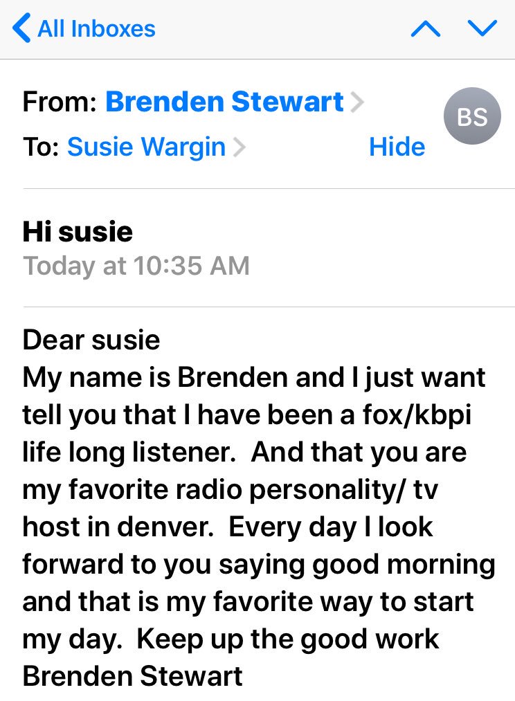 SusieWargin's tweet photo. What a great way to start my morning @1035TheFox. Thanks for listening Brenden! 🦊 https://t.co/5JCWMS8Ffi