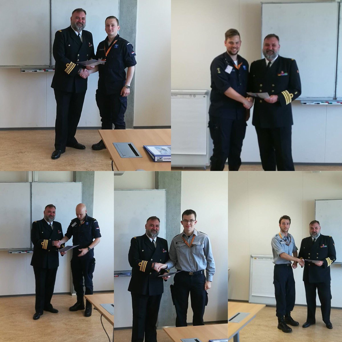 nlbeops's tweet photo. Ook de leerlingen van de eerste vakopleiding van de EVO ODVB kregen wegens het behalen van de opleiding vandaag de certificaten van de commandant uitgereikt. Wesley kreeg als “best man” van de afdelingschef een Bravo Zulu speldje overhandigd. Allemaal van harte! https://t.co/4ccbm2tQmZ