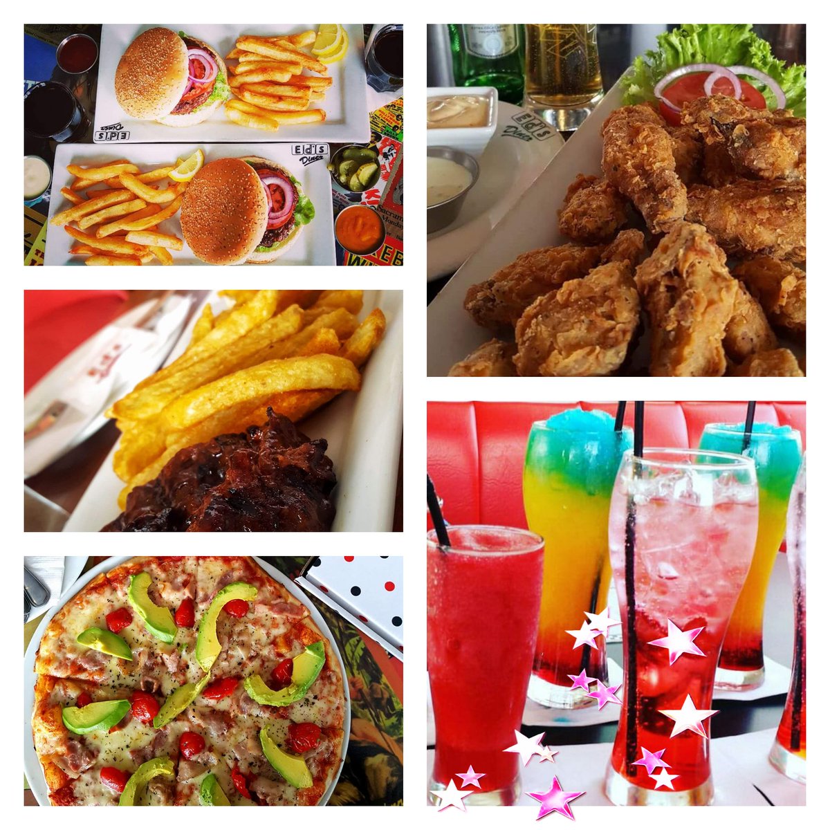 Our food specials are from Mondays-Thursdays only.
2 for 1 Pizza - Monday only.
2 for 1 Cocktail special Monday-Sunday 12:00-21:00.
Regret specials are not take-out.  T's &amp; C's apply..