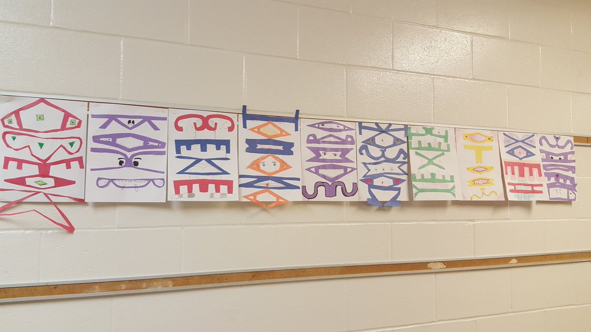 MrsGrdadolnik's tweet photo. The symmetry monsters have arrived @ThorndalePS ! #artismath #symmetry #fun https://t.co/Vlys4nIu87