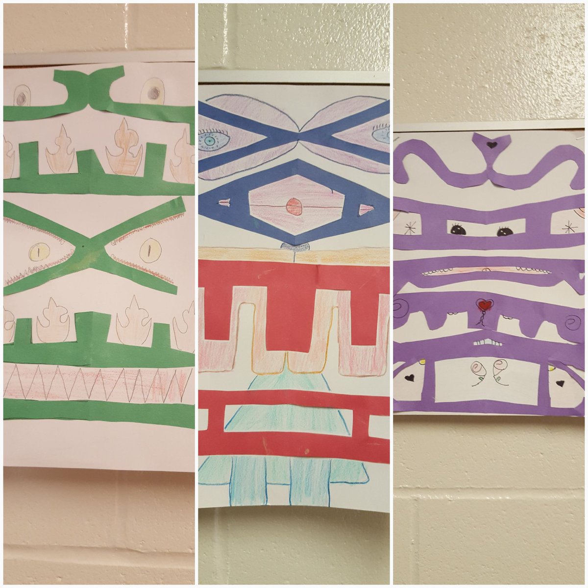 MrsGrdadolnik's tweet photo. The symmetry monsters have arrived @ThorndalePS ! #artismath #symmetry #fun https://t.co/Vlys4nIu87