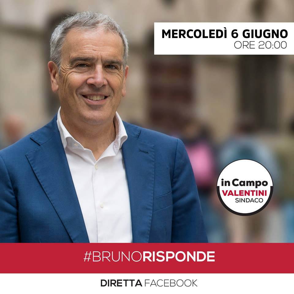 Valentini_Bruno's tweet photo. Tra poco, alle ore 20:00, #BrunoRisponde in diretta sulla pagina Facebook Bruno Valentini - Sindaco di Siena a tutte le domande che verranno poste nei commenti allo streaming. Come vorreste la Siena dei prossimi 5 anni?
#ValentiniSindaco https://t.co/FkstMxs8Jk