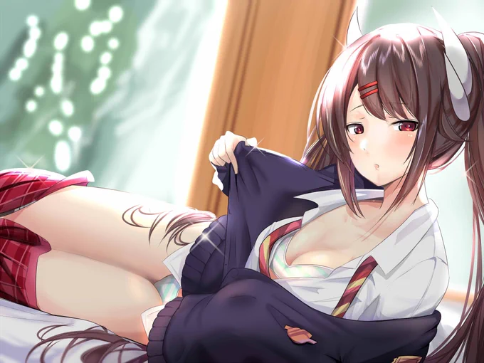 榛名描きました!制服可愛すぎ。
#アズールレーン 