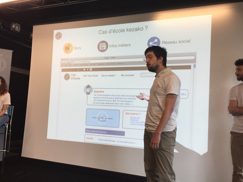 MurielBBG's tweet photo. @acrennes @aVanSante #orienthackathon2018 #orientation projet Cas d’école pour valoriser les parcours atypiques 👉 j’ai 18 de moyenne en math et je veux être boulangère. Bravo à l’équipe ! https://t.co/JMCut3EOPN