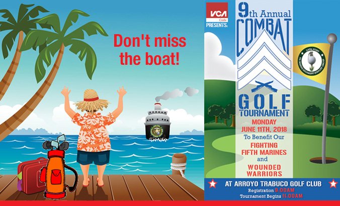 DON’T MISS THE BOAT!
U still have a chance to be a WINNER!  U need not be present to win in r games of chance for our Combat #Golf Tournament on June 11 to help our #Marines &amp; families. TAKE A CHANCE!!  

HOT TICKET SWEEPSTAKES 
 or 
GOLF BALL DROP

MORE: DanaPoint5thMarines.com/events/2018-co…