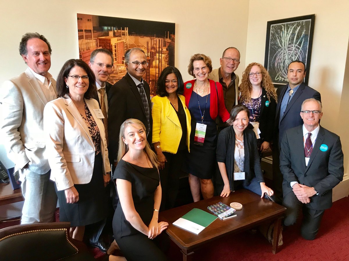Conserve_WA's tweet photo. Great meeting with @RepJayapal on the ‘other’ Capitol Hill in the ‘other’ Washington to talk #climate, environmental justice and healthy cities. Thank you for endorsing @YesOn1631! #VoicesForNature https://t.co/EapHF26XGY