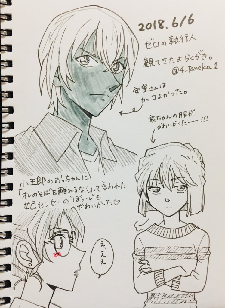 かるーく感想絵。安室さんの褐色塗るのしくじった。 