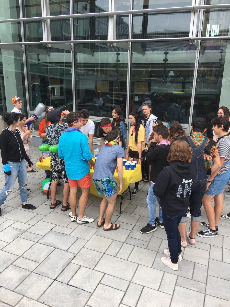 teacherdiva2's tweet photo. The @WICMtl grads of 2018 had a great day of fun and dancing to their #coachella themed #gradprank party. https://t.co/TG9abI30T0