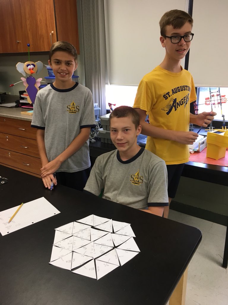 mrskaplanSAS's tweet photo. 7th Grade Math practicing fraction/decimal/percent conversions with Tarsia Puzzles.  Challenging but fun! @StAugustineElem @MrMillerSAS https://t.co/VmZlgfRJel