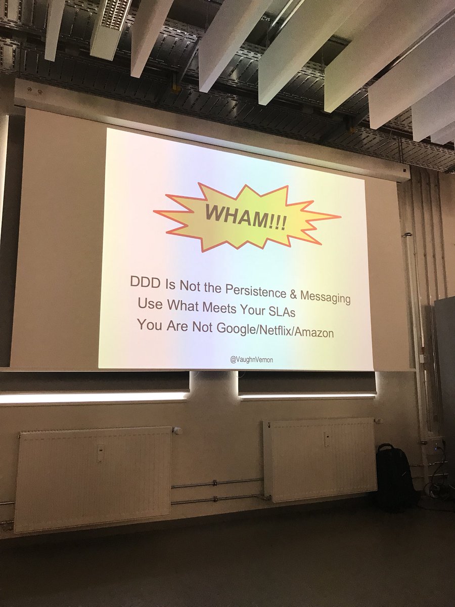 Don’t use the k-word. Apparently I’m not alonecwith this opinion. Thanks <a href="/VaughnVernon/">Vaughn Vernon</a> #ddd #deliveryhero #meetup