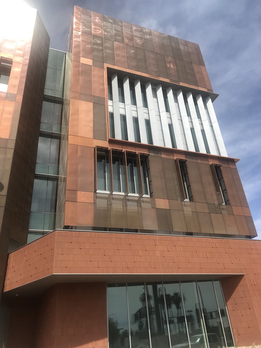AZBrickNStone's tweet photo. @ASUBiodesign building with @SummitBrick Medium Red Grain Normans laid with a stack bond by @StoneColdAZ  and @McCarthyBuild #buildwithbrick #masonry https://t.co/aEJH84w1S5