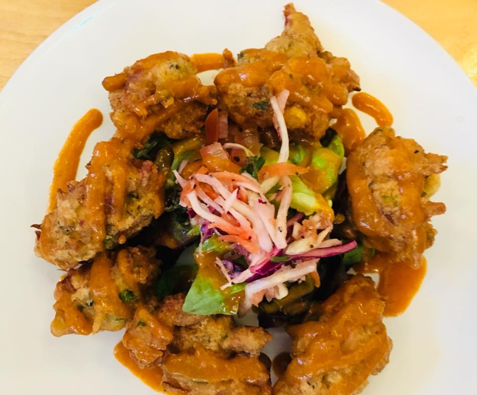 Salt fish gateau, creoleslaw, cheyenne sauce. £4.50 or part of the 3 for £12 deal courtesy of #IssyAndIrieCosyDinners, open now! #Bristol #BristolFood #Caribbean