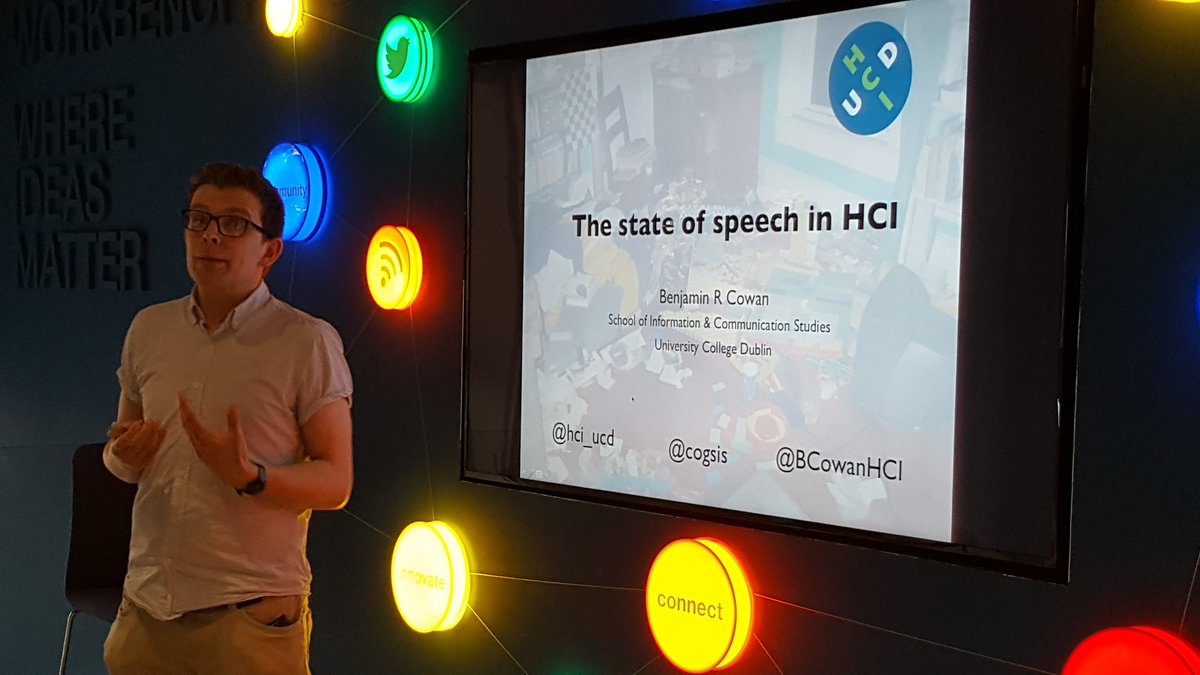 Carol_DePa's tweet photo. Kickoff event officially underway! @BCowanHCI giving a talk about speech in HCI. #research #speechresearch #HCI #HCIresearch #meetup https://t.co/XWj1cKrEvA