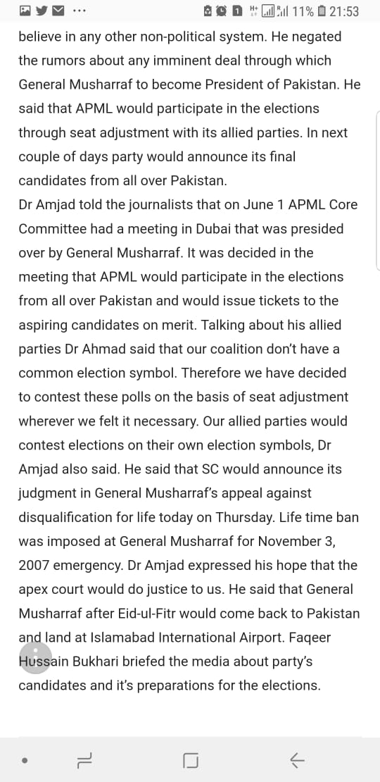 saadmalik89's tweet photo. Even if decision doesnt come in our favor, Gen #Musharraf will return to lead the election campaign after Eid. Date to be announced after the judgement. If allowed, will contest election from #Chitral, #Karachi, #Jhang, and #Gawadar.
#PakistanFirst
#SaadMalik-President #APMSF https://t.co/qprd2XfjSV