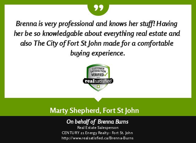 FSJRealtor's tweet image. So, this recommendation has put me on cloud nine today. realsatisfied.ca/Brenna-Burns via @realsatisfied