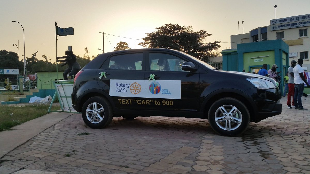 RotaryBrusubi's tweet photo. Help @RotaryBrusubi #makeadifference and win fabulous #prizes ! People of #Gambia , get yourself a #Gamcel sim card and START TEXTING 'Car' to the number 900! The more you #text, the more you #win! From freezers to a brand new #Car ! https://t.co/J0AqJgfIf2