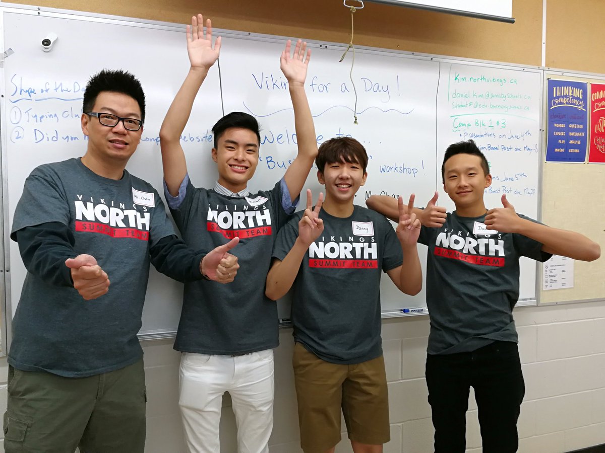 mrvchan's tweet photo. Welcome to Viking For A Day!!! @BNSS Business Summit leaders Davis, Danny, and Michael ready to lead incoming grade 8s for Business Titan workshop. #vikingforaday https://t.co/0s3cb6OL7l