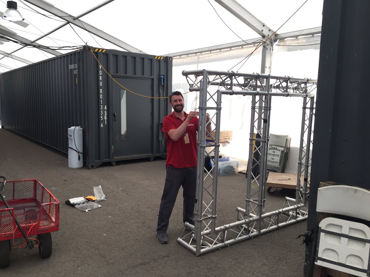 Guy from @HarkenIND setting up our display here at the <a href="/volvooceanrace/">Volvo Ocean Race</a> #Boatyard ready for our VIP guests tomorrow! #HarkenVOR #HarkenIndustrial #volvooceanrace <a href="/HCMedia1/">Greenstone Creative</a> #boatyard