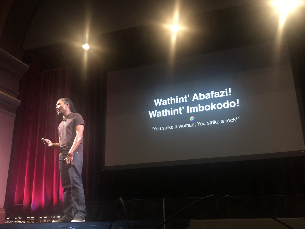 CROPUX's tweet image. “You strike a woman, You strike a rock!” Litha Soyizwapi. Live from #layersconf