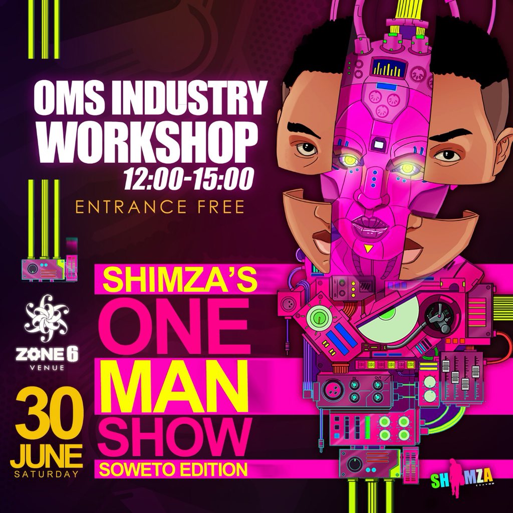 BookAnArtistZA's tweet photo. @Shimza01 is also going to be hosting a workshop for all that are associated with the industry #OMSsoweto https://t.co/YOrQQTTGfP