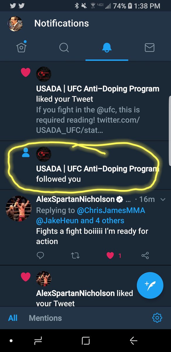 Uh-oh, @USADA_UFC is following me now! I better keep it clean! LOL #FightClean #ItsAToughJob #CleanFighters #WhyMeWorryLOL