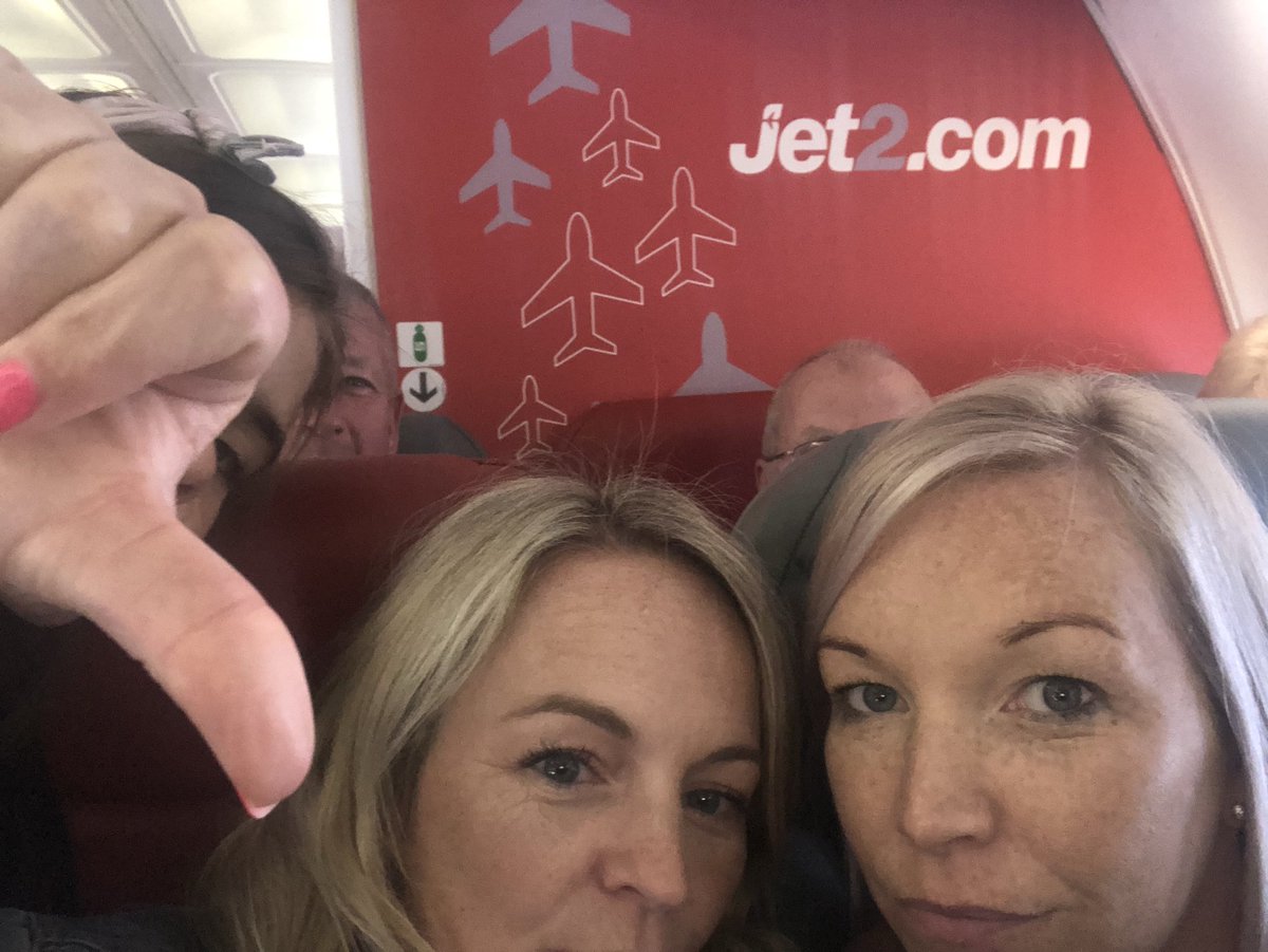 BethanBarrow's tweet photo. Disappointing flight with @jet2tweets 3hr delay so 2 late 4 T and they run out of hot food after 10 rows, 1.5hrs until we got served drinks https://t.co/ShLC9QkGs3