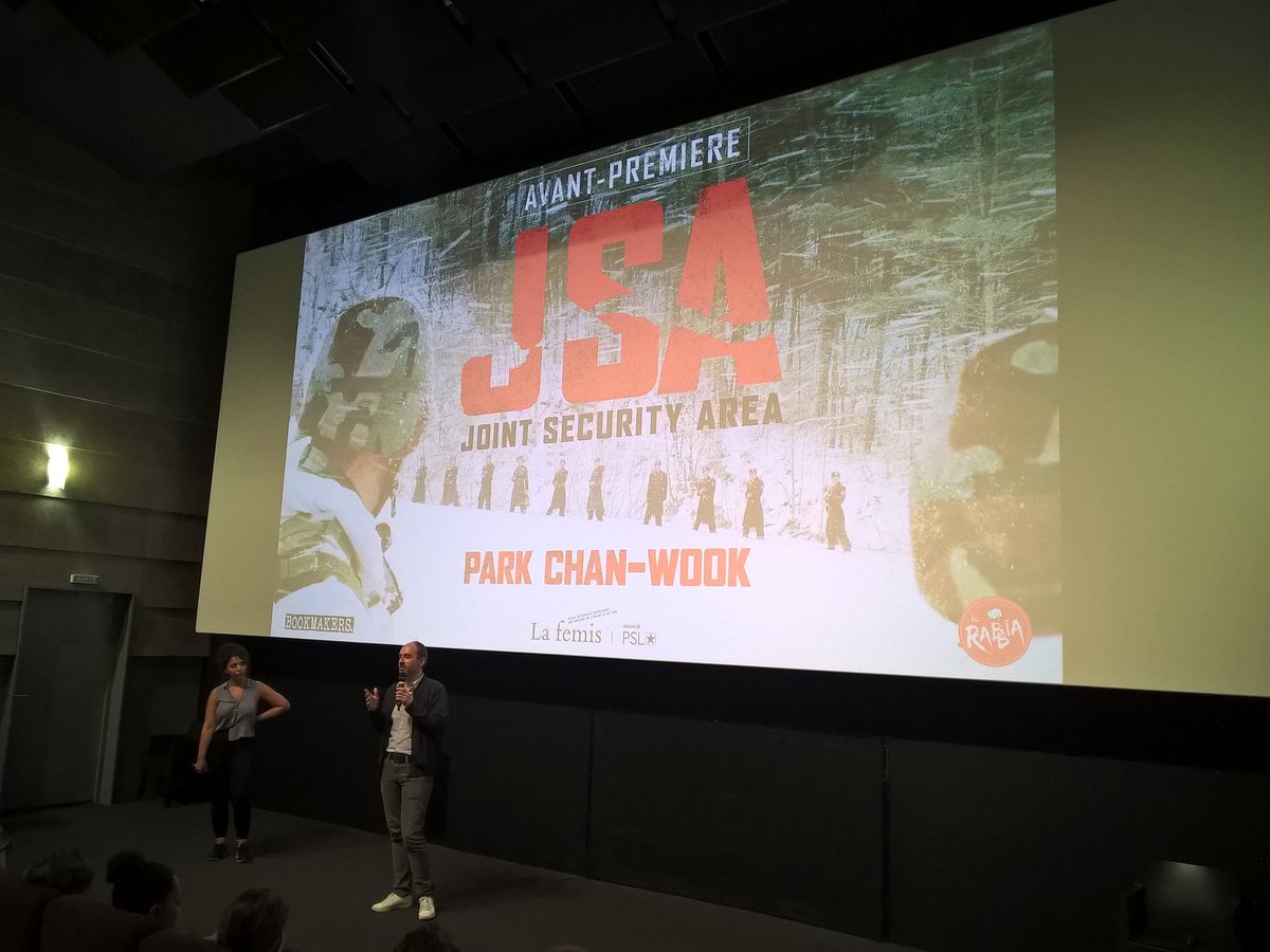 filmscoreens's tweet photo. Avant-premiรจre JSA - Joint Security Area ๊ณต๋๊ฒฝ๋น๊ตฌ์ญ de PARK Chan-wook ๋ฐ์ฐฌ์ฑ avec le cinรฉ club de @lafemisparis
Merci @psl_univ @larabbiafilms @Les_Bookmakers !
#cinema #coree #nord #sud #ennemis #amitie #versionrestauree #AVP https://t.co/KRbTu9vJXF