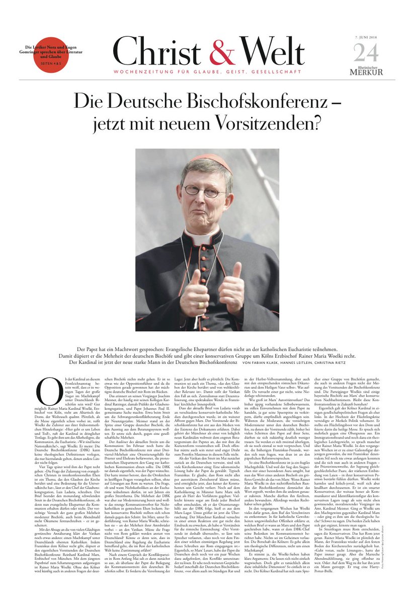 Zeit Christ Welt Unsere Titelseite Der Morgigen Ausgabe Ist Kardinal Woelki Jetzt Der Neue Starke Mann In Der Kathkirche
